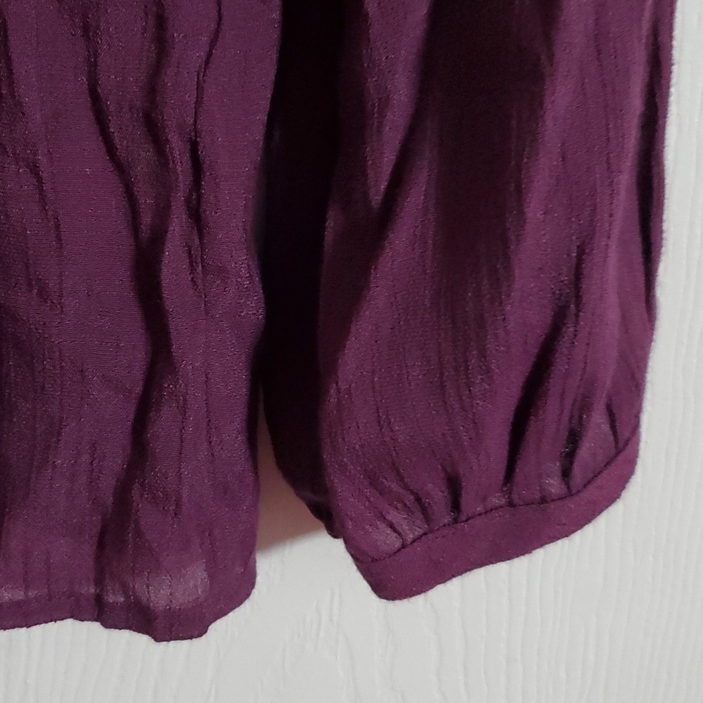 Sonoma Women's Purple Long Sleeve Embroidered Neckline Tunic Size Small - Picture 3 of 10